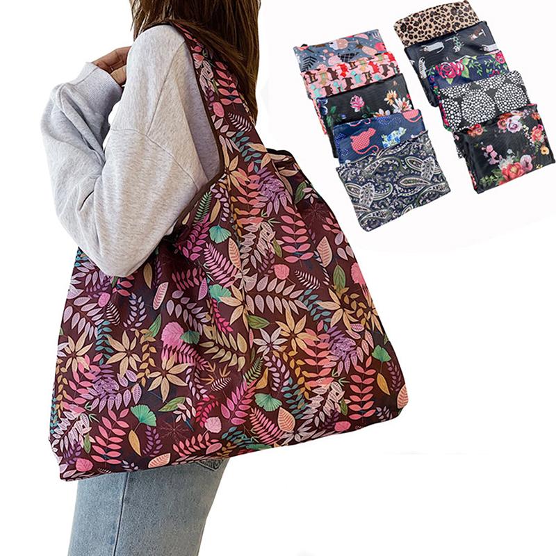 Reusable Grocery Bags Large Washable Shopping Bags Portable Foldable Environmental Friendly Heavy-Duty Handbags