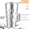 Stainless Steel Double Layer Beer Mugs Wave Pattern Water Cup Reusable Wine Tumbler Coffee Cup for Restaurants Home Outdoor Tool