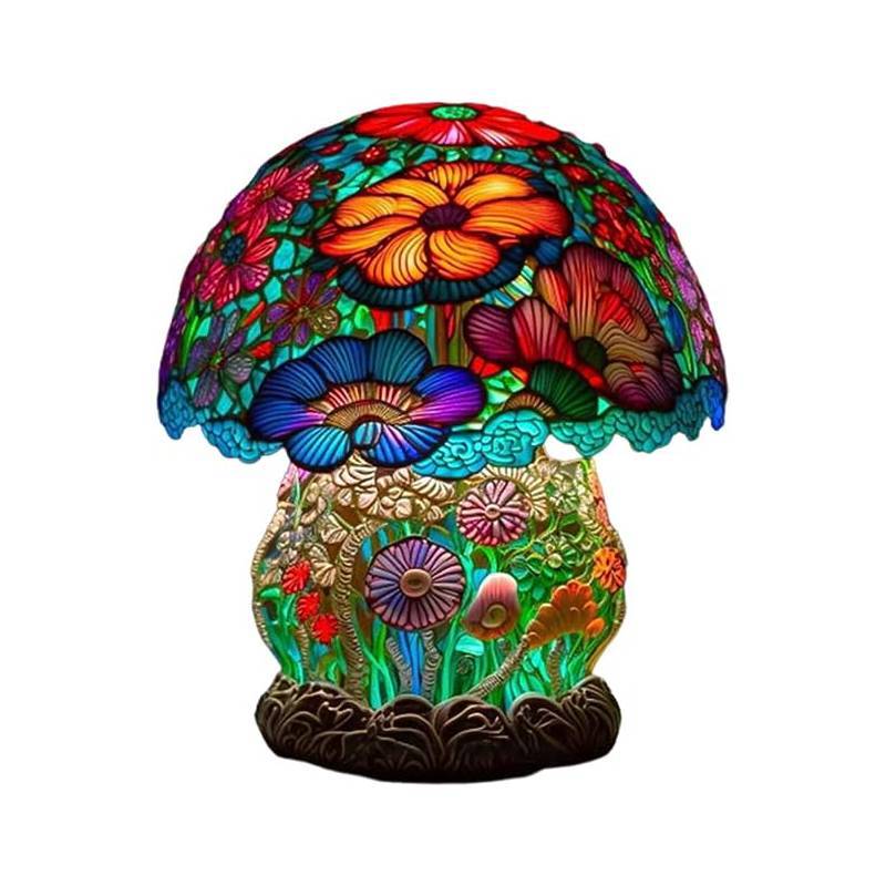 Stunning Resin Craft Mushroom Lamp For Home Decor Usb Powered Large Size 30cm Ys-001
