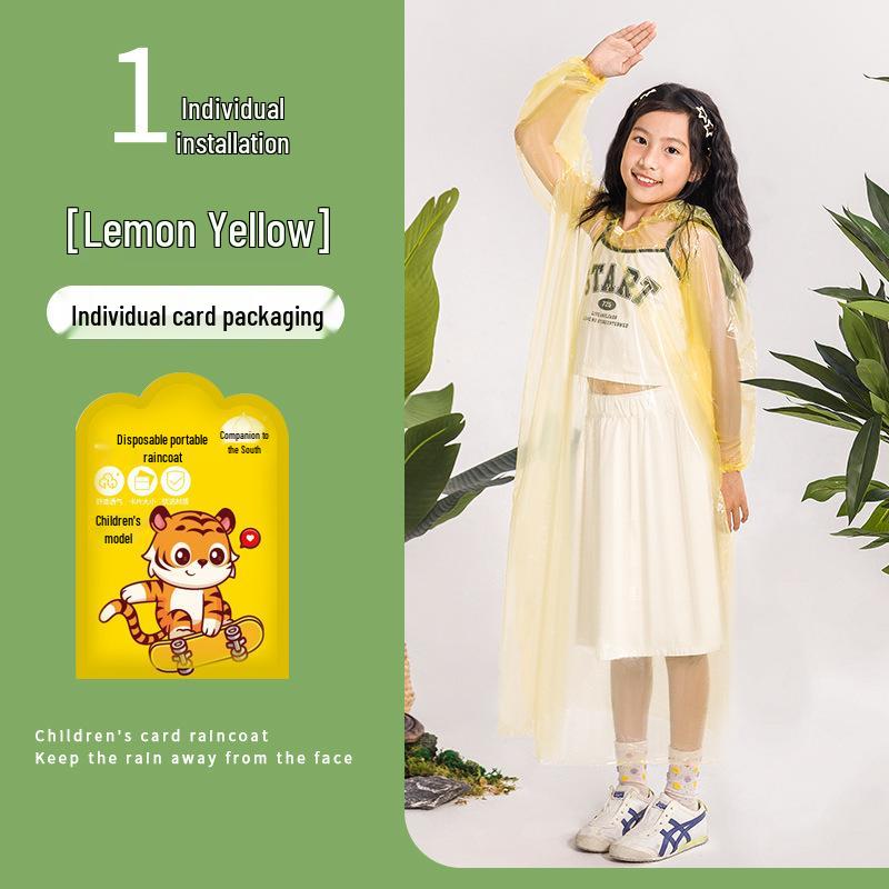Children's Waterproof Disposable Raincoat - Portable One-Piece Cape for Hiking, Rafting, Camping, and School.