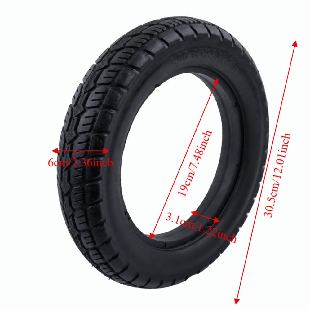 12 1/2 X 2 1/4 (62-203) Solid Tire Rubber Wear Resistant Tire Electric Bicycle