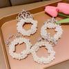 Baby Girls Fashion Pearl Crown Princess Hair Bands Elastic Rubber Bands Children Ball Hair Bun Ties Hair Styling Accessories