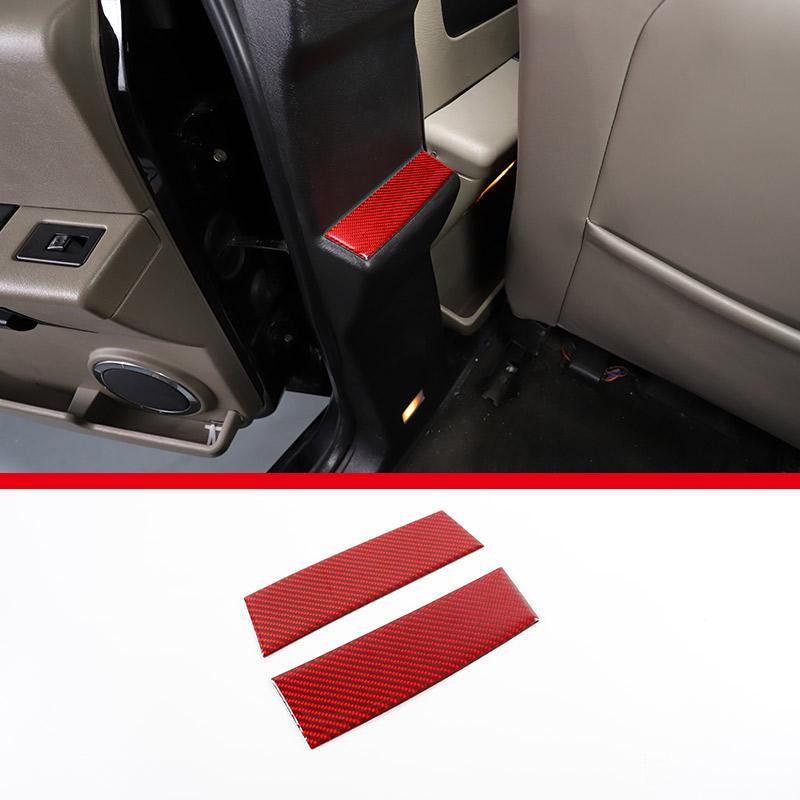 Red Soft Carbon Fiber Door Handle Steering Wheel Gear Shift Trim Cover Stickers Fit For Hummer H2 2003-2007 Interior Accessories
