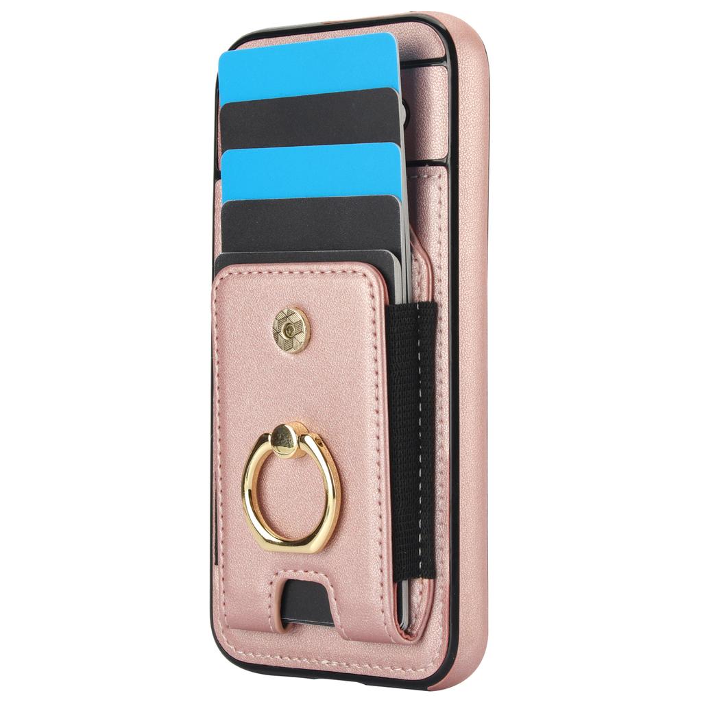 For Google Pixel 8a Kickstand Case PU Leather+TPU Phone Cover with Card Slots