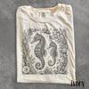 Vintage Seahorse Graphic Tee Gift, Ocean Coastal Wildlife Shirt, Retro Nautical Nature Style Top, Comfort Colors® Marine Gift Tee