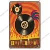 Retro Music Metal Tin Signs - Ideal for Music Party! Features CD, Radio, Guitar. Decor for Bar, Club, Living Room.