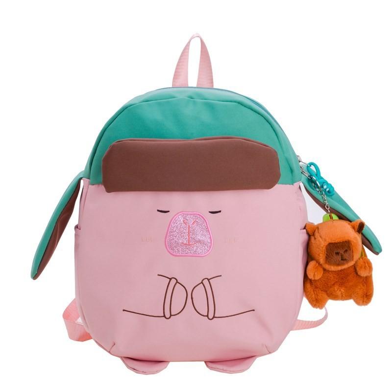 Cute Cartoon Backpack Capybara Design Large Capacity Childrens Backpack Bag School