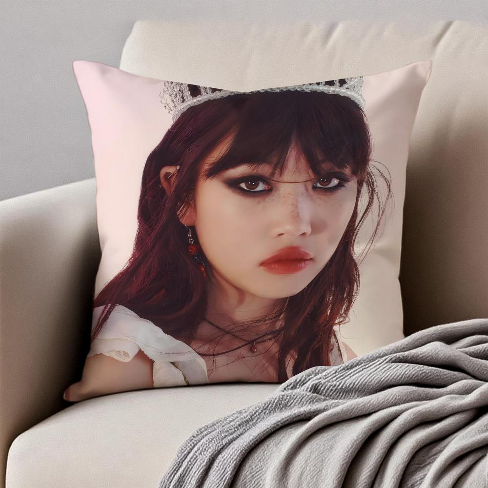 BBeabadoobee Cushion Cover Pillowcase Antidustmite Invisible Zipper Short Plush Sofa Cushion