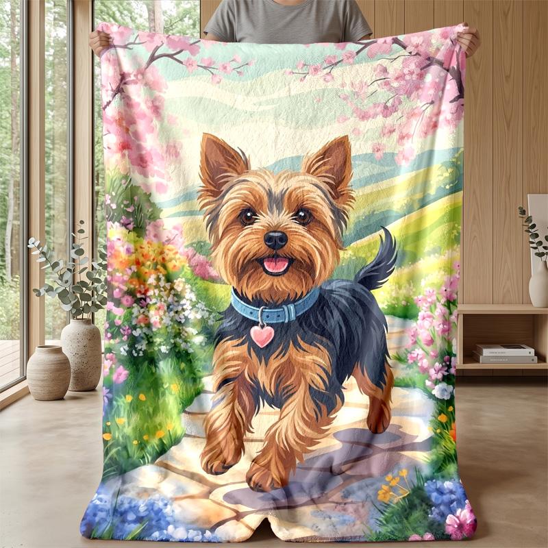 Cute Dog Playtime blanket Personalized Name Flannel Blanket Soft Cozy Plush Throw for Sofa Bed Lightweight Home Decor