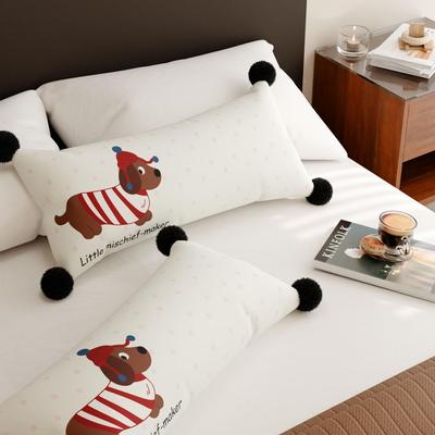 Microfiber Puppy Rectangular Pillow Cover Washed Material Soft Sofa Cushion Cover Comfortable Cartoon Pillow Case Bedroom