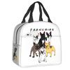 Cute Frenchie Dog Lover Resuable Lunch Box for Women Leakproof French Bulldog Cooler Thermal Food Insulated Lunch Bag School