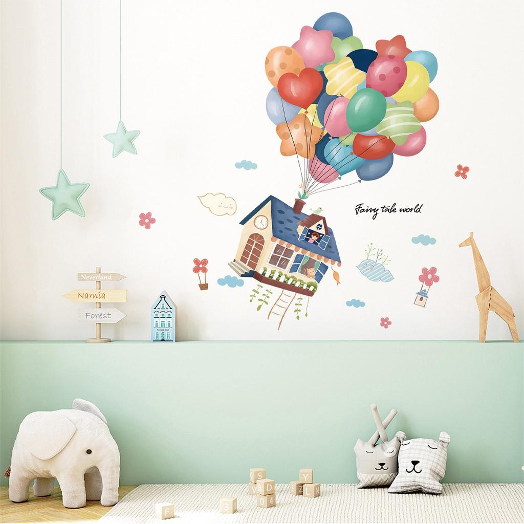 Cartoon Animal Wall Sticker Music Party Plane Balloon Decor Kids Room Nursery Vinyl Removable Decals