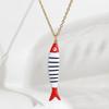 Cute Exquisite Colorful Fish Pendant Necklaces For Women Girls  Stainless Steel Necklace Summer Beach Jewelry Gift