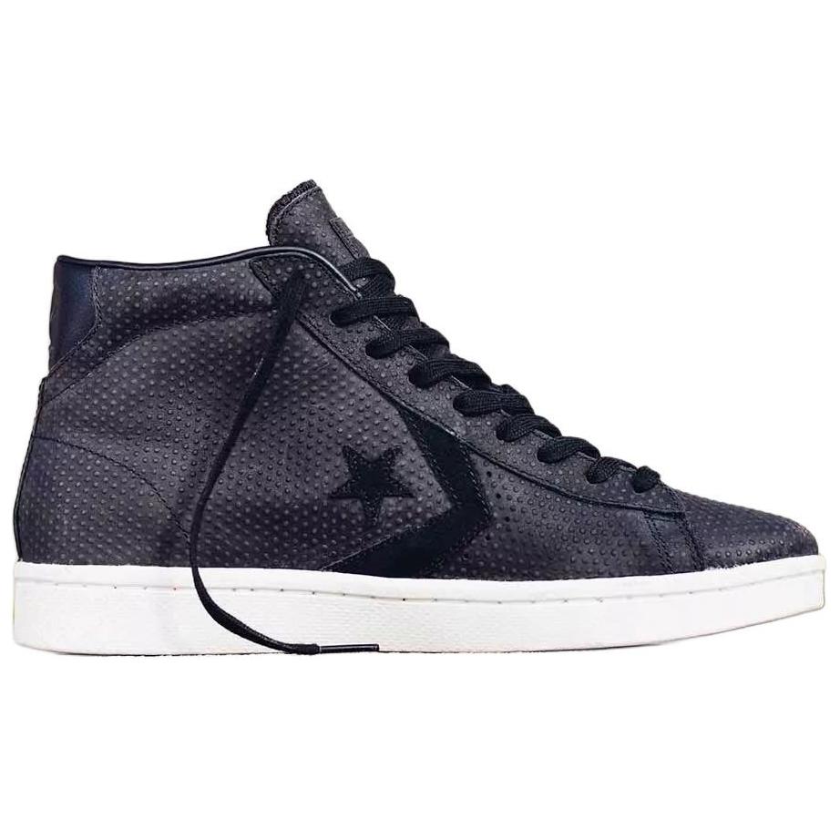 Converse Pro Leather 76 Mid Lux Comfortable Simple High-Top Skate Shoes Unisex Sneakers Black 155647C