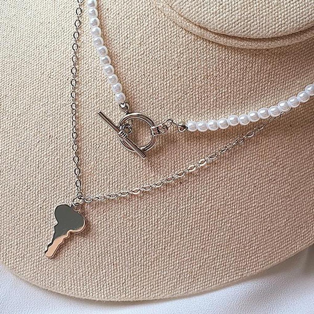 Universal Key Pearl Necklace (Can Be Worn Separately)