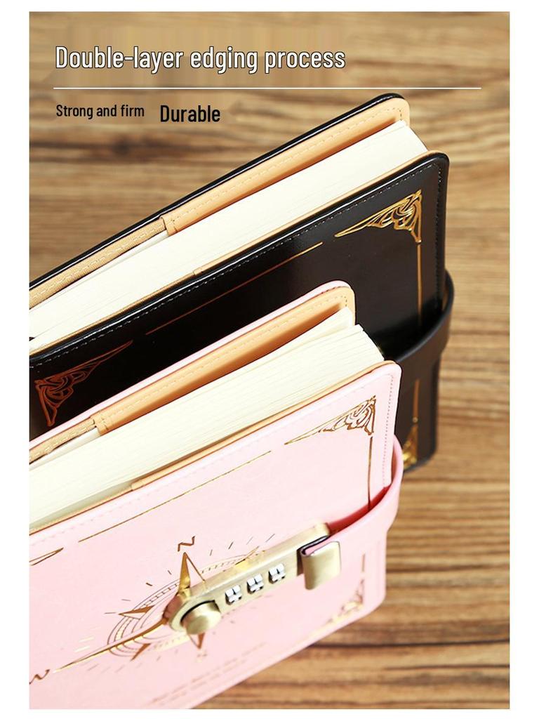 2025 Retro Lockable Password Diary - Simple & Literary Design for Men & Women