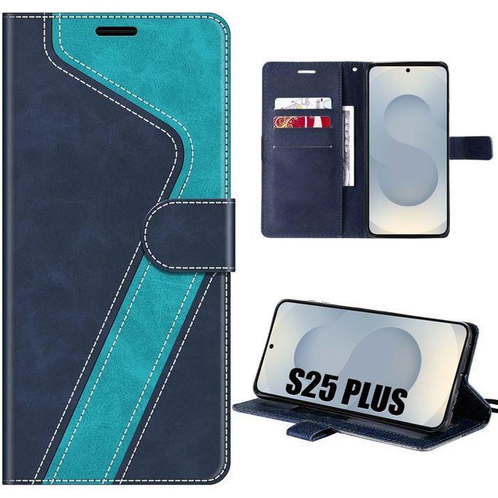 Coque de protection - BOOLING - Samsung Galaxy S25 Plus - Effet Cuir - Pliable - Antichoc