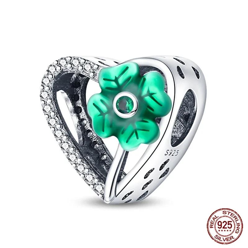 New Copper Romantic Heart Series Charms Beads Fit Original Bracelet Diy Mother'S Day Jewelry Gifts