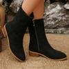 Fashion Elegant Square Heel Boots for Women Comfort Pointed Toe Mid Heel Ankle Boots Woman 2025 Plus Size Faux Suede Booties Female