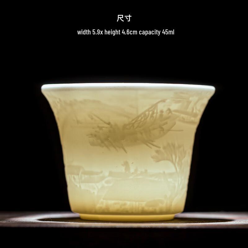 Jialang Embossed White Porcelain Gongfu Tea Cups