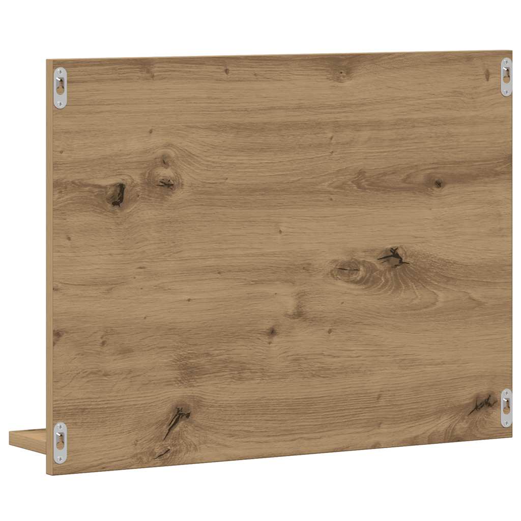 Bathroom Mirror with Shelves Artisan Oak Finish 60 x 10.5 x 45 cm