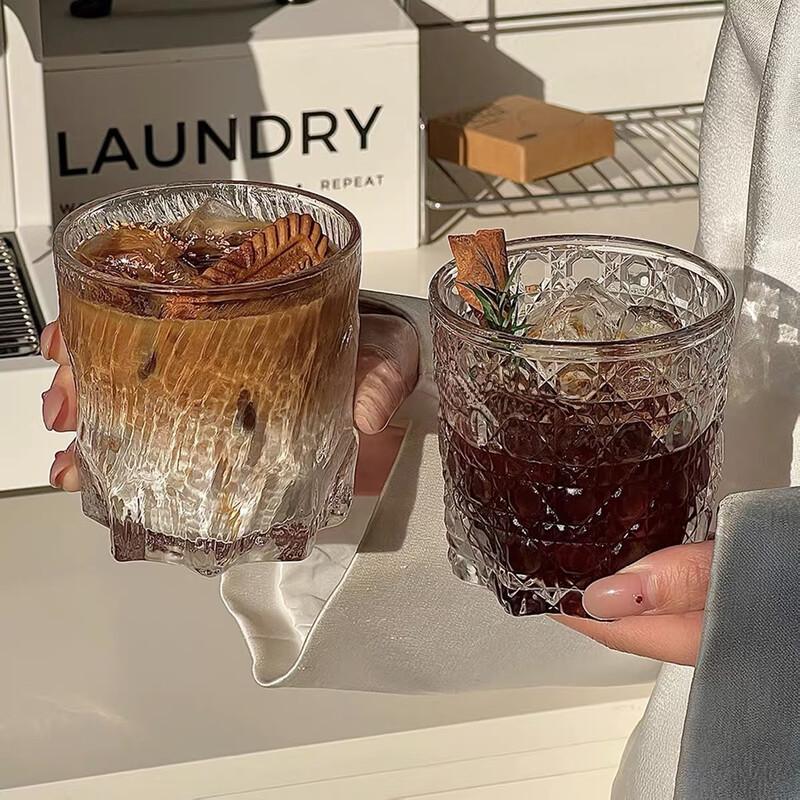 Glacier Pattern Glass Tumblers (Set of 2)