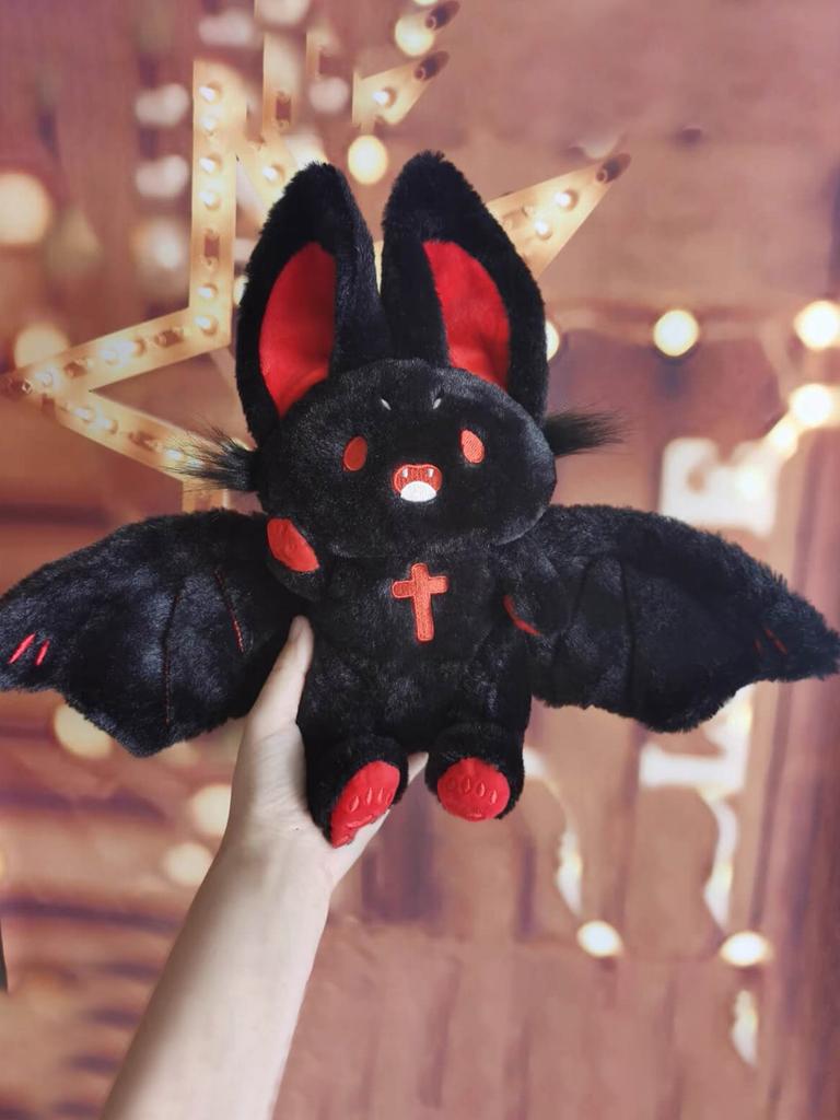 Black Bat Rabbit Plush Doll Stuffed Animal Cuddly Toy Birthday Gift Holiday Gift for Halloween Christmas  Devil Companion Toys