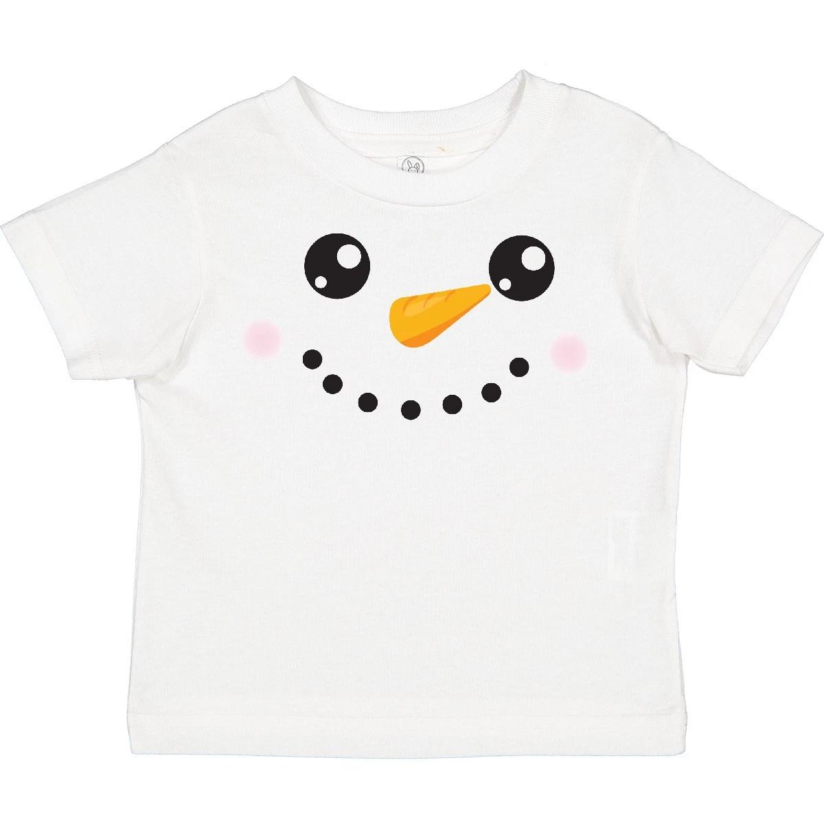 Inktastic Christmas Snowman, White Snowman, Carrot Nose Toddler T-Shirt Cute New 100
