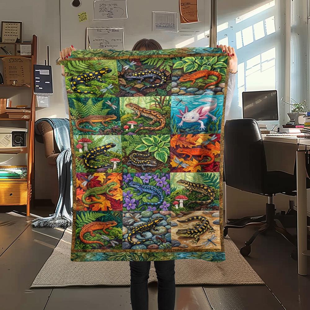 

1PC Patchwork art Print FlAannel Blanket, High quality Comfortable for All Seasons, Home Decor, Warmth and Comfort 80cm x 120cm