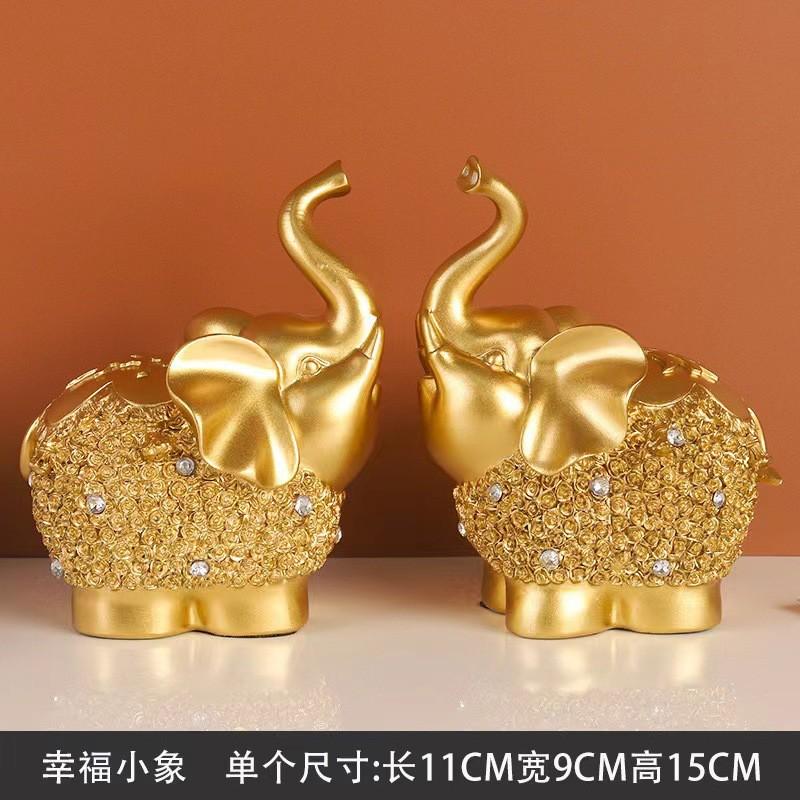 Resin Elephant Figurine Set Living Room TV Cabinet Decor Modern Home Accent Gift Office