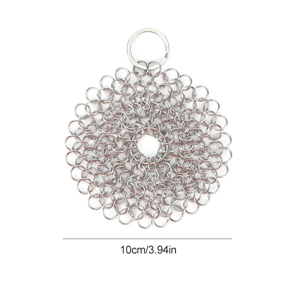 Cast Iron Cleaner with Hanging Ring Cast Iron Scrubber Stainless Steel Pot Pans Cleaning Scrubber for Griddle Skillet Dutch Oven