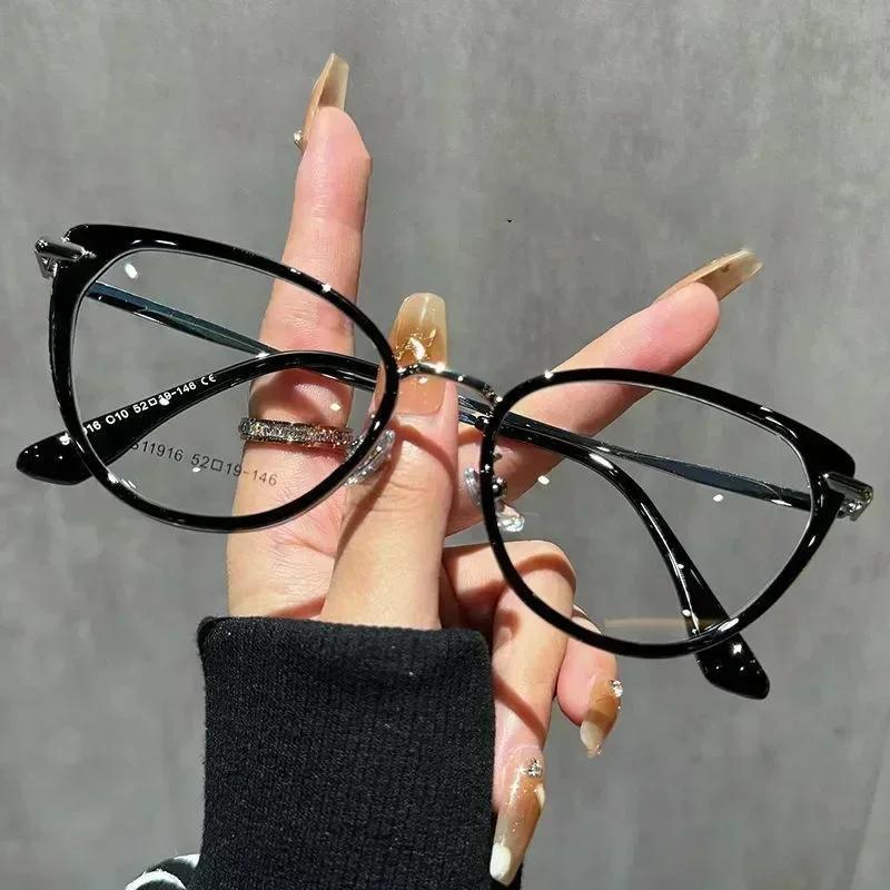 Popular Fashion Women Reading Glasses Stylish Cat Eye Presbyopia Eyeglasses Men Unisex Retro Anti-blue Light Far Sight Glasses