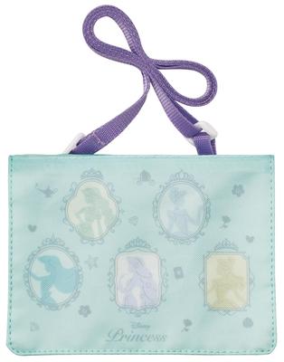 Skater Travel Pocket Pouch with Shoulder 11cm H X 14cm W X 3cm Disney Princess Silhouette for Girls ODKP2-A Strap, 2-Way, D,