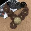Vintage Western Rivet Belt Female Ethnic Bohemian Belt with Skirt Pants Belt Waist Seal Accessories Brown