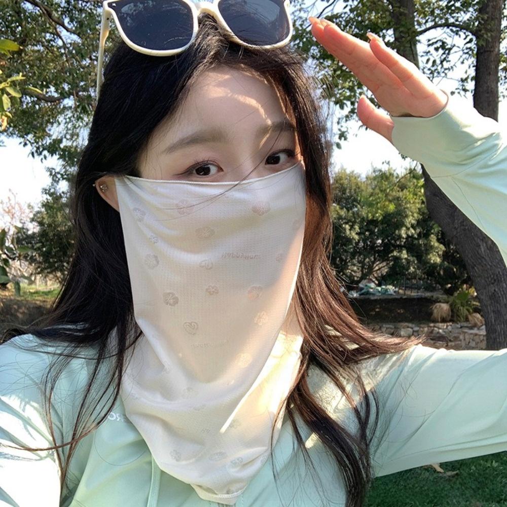 Neck Protection Sun Protection Mask Breathable Sunscreen Veil New Ice Silk Mask  for Sun Protection
