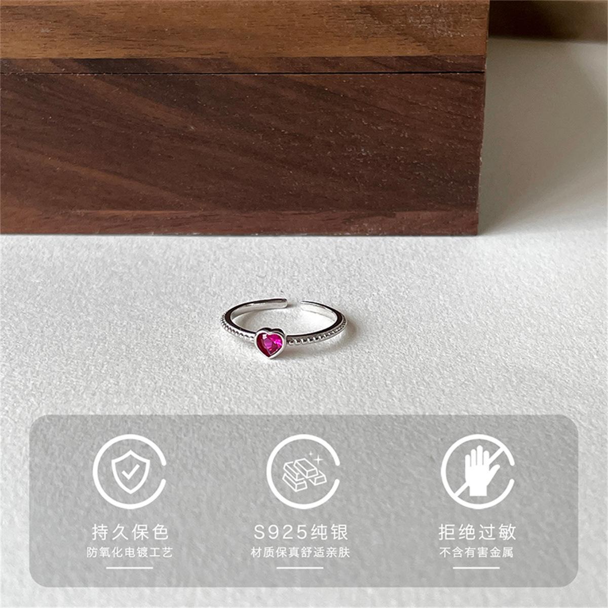 

Кольцо Love Ring из стерлингового серебра 925 пробы для женщин, легкое, роскошное, нишевое, нежно-розовое, с цирконием, кольцо на указательный палец, регулируемое, новое летнее opening adjustable
