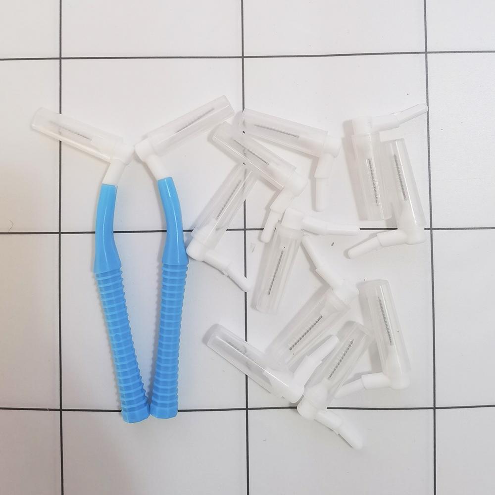 Replaceable Interdental Brush  0.6-1.5Mm Cleaning Between Teeth Oral Care Orthodontic Brush Toothpicks L Shape Tooth Floss
