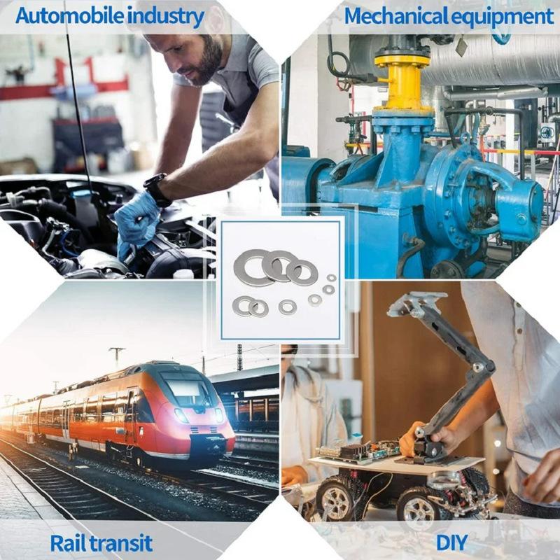 Sada plochých podložek z nerezové oceli 304: 180/360/580 kusů