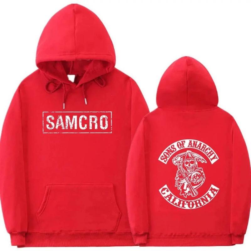 

Осінні Худі з принтом SAMCRO з Серіалу Сини Анархії Модні Повсякденні Спортивні Худі з Довгим Рукавом Унісекс для Чоловіків та Жінок M червоний