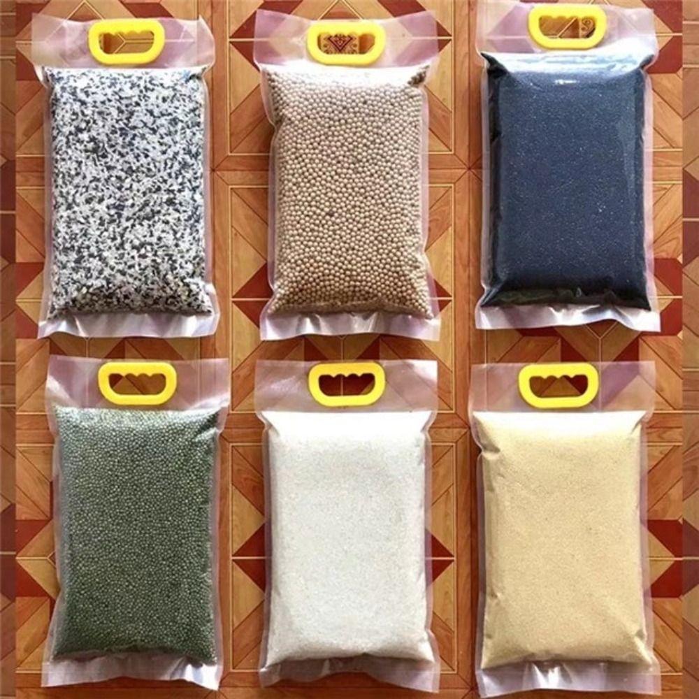 10pcs Plastic Rice Grain Packaging Bag 5kg/10kg Food Storage Sealed Bag Food Vacuum Bag  Kitchen