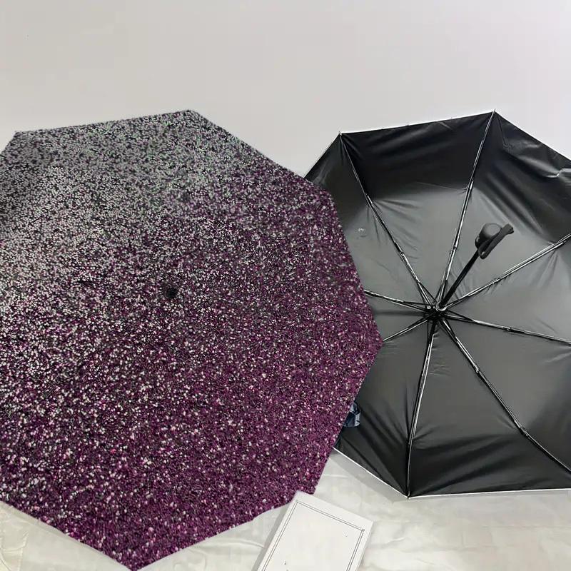1pc Glitter Circle Pattern Umbrella Design Automatic Opening and Closing Umbrella, High-quality Travel Umbrella, Lightweight and Portable, -24