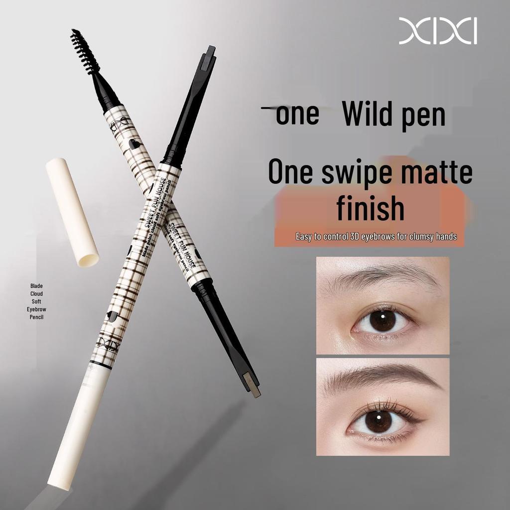 xixi Blade Cloud Double-Ended Waterproof Self-Sharpening Eyebrow Pencil - Smudge-Free, Precise Color Application