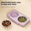 Double Bowls Pet High Footed Bowl Non-Slip Detachable Cat Food Water Bowl Multifunction Protect Cervical Spine