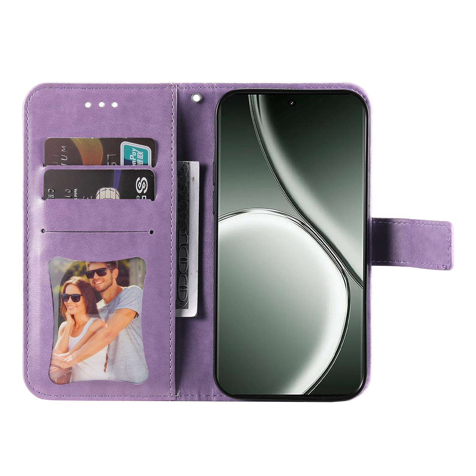 

For Realme GT 6 5G/GT Neo6 SE 5G Case Floral Pattern PU Leather Wallet Stand Phone Cover Purple