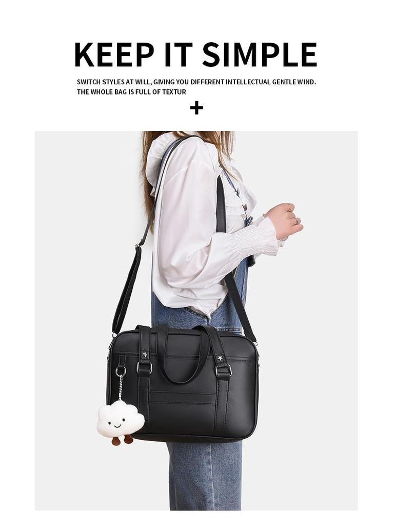 PU Women's Crossbody Bag: Japanese School Style JK Uniform Handbag, Solid Color Shoulder Bag for Student Commuting
