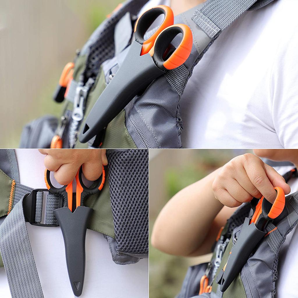 Fishing Line Scissors 420 Stainless Steel Multi-functional Jaw Braided Line Cutter With Rubber Handle Fishing Tackle