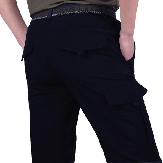 

Мужские однотонные быстросохнущие тонкие брюки карго с несколькими карманами, уличные брюки M