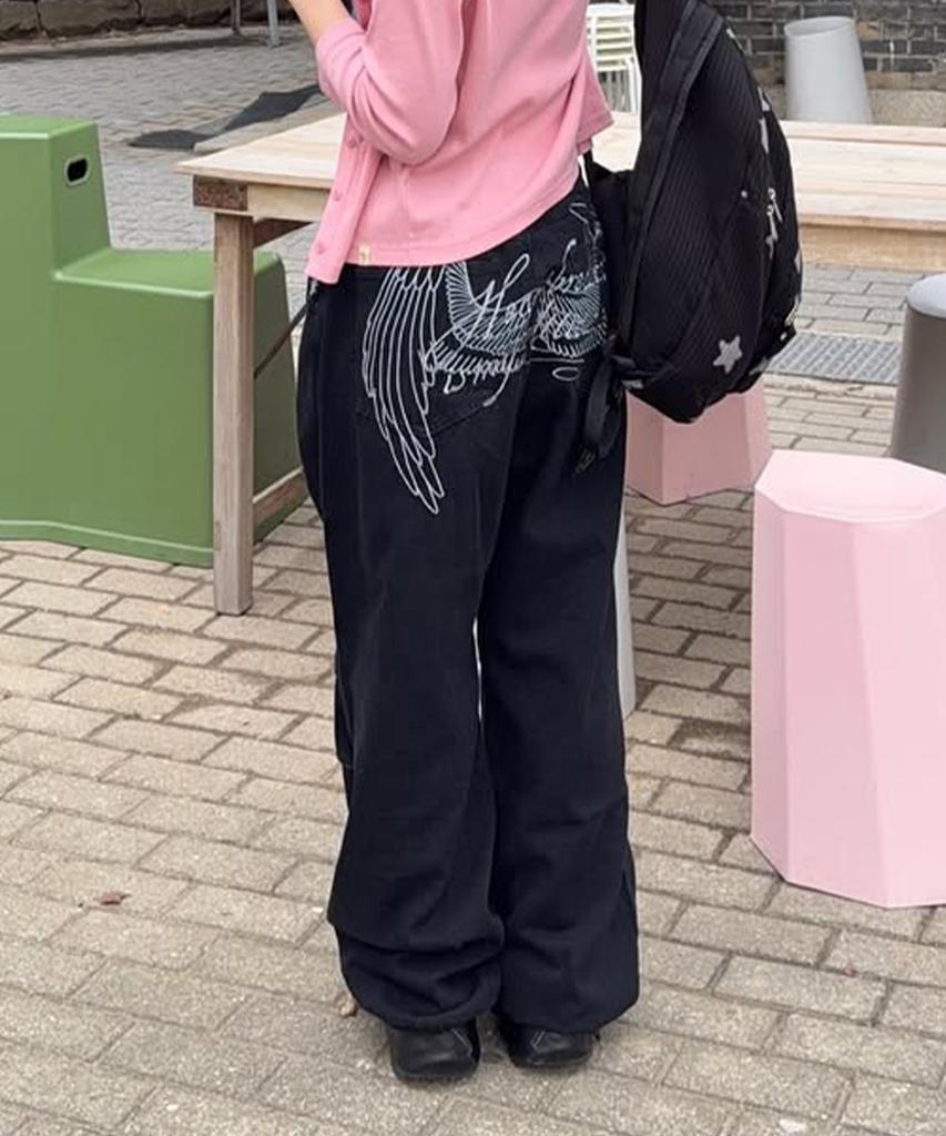 Lougeu Angel Parachute Pants_Black