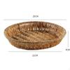 Shallow Woven Fruit Tray | Raised Open Rim, Imitation Rattan Basket, for Kitchen Counter L Oval