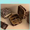 Leopard Print Jewelry Box With Pu Material And Zipper For Gift Storage And Organization